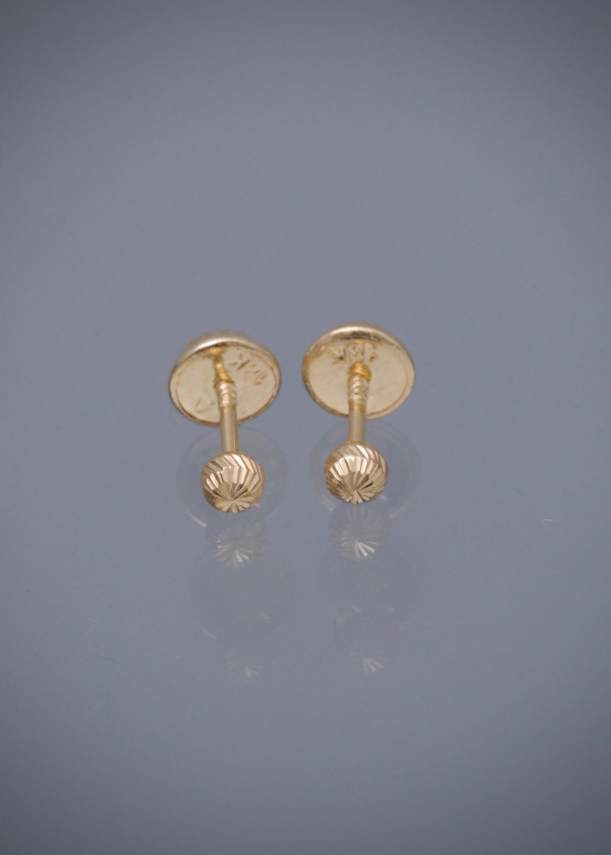 Topos De Bola Diamantada #3mm 0.45gr / Largo 0.3cm / Oro Amarillo Nac P