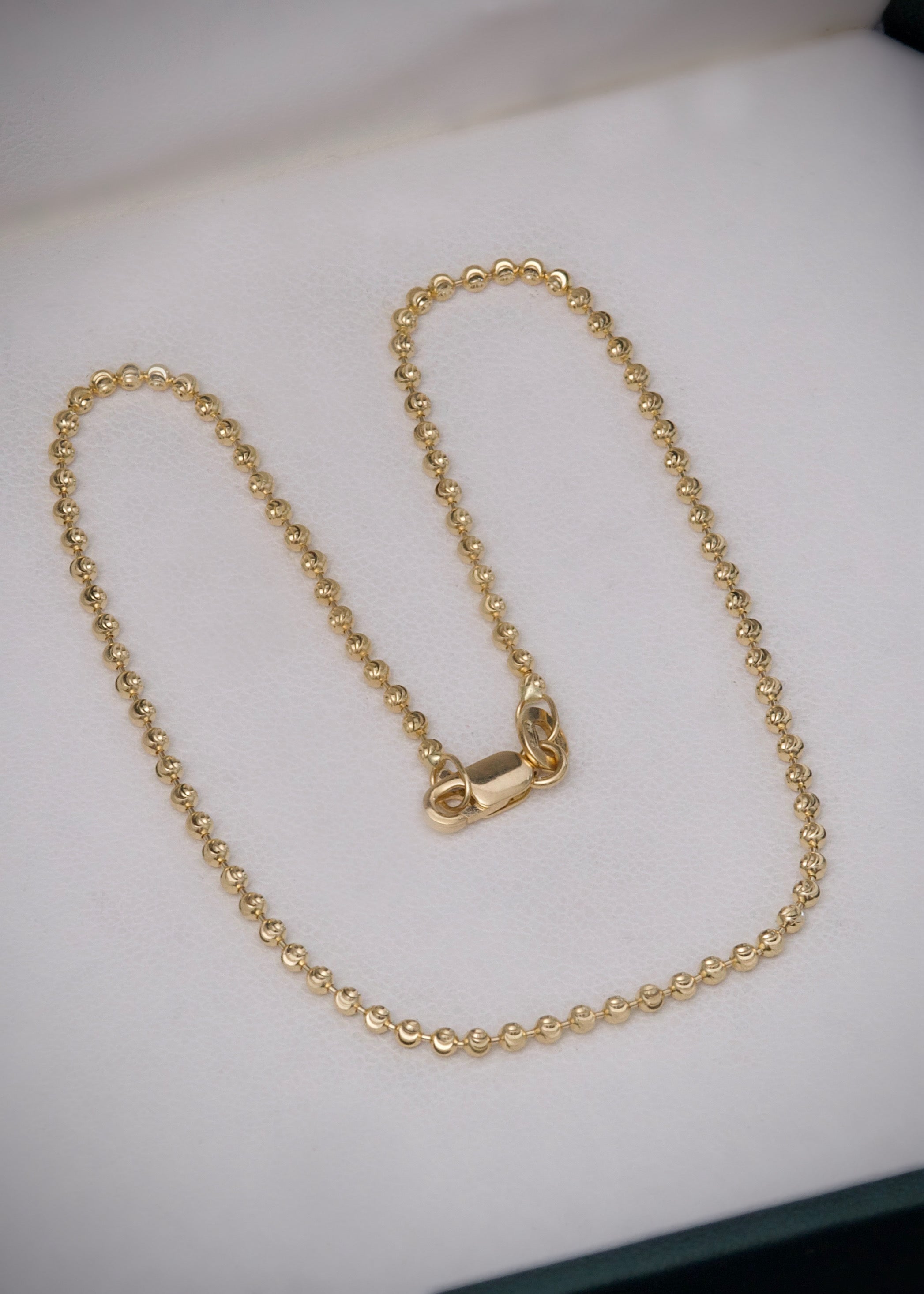 Tobillera militar diamantado luna 2mm 3.1gr / Largo 24cm / Oro Amarillo italy +3 B