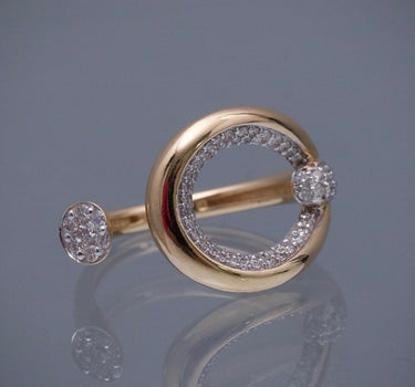 Anillo con 47pts de diamantes 4.35gr / TALLA 6 1/4 / Oro Amarillo Nac (Joya) B