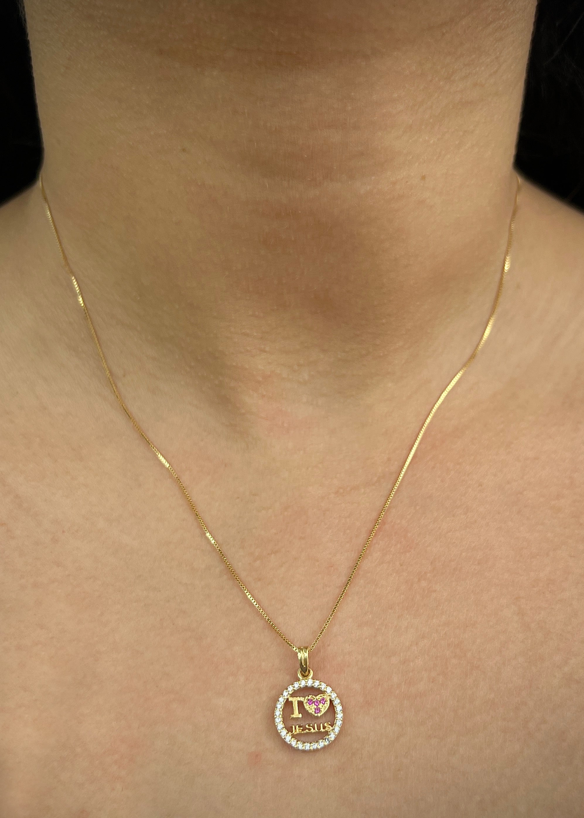 Set Cadena Veneciana Dije Jesus 2.65gr / Largo 45cm / Oro Amarillo B