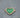 Herraje de corazon con swarovski verde 2.6gr / 2cm / Oro Rosado Nac B