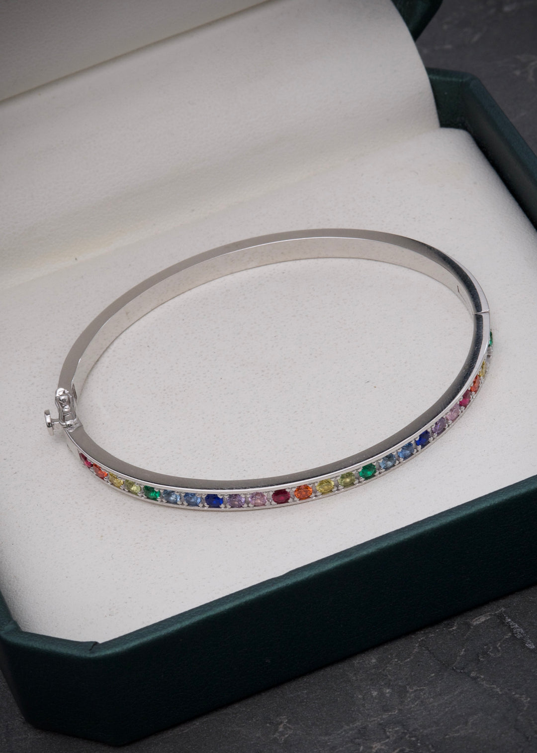 Pulso Aro Con Swarovski Multicolor 19.95gr / Largo 16.5cm — Oro Blanco