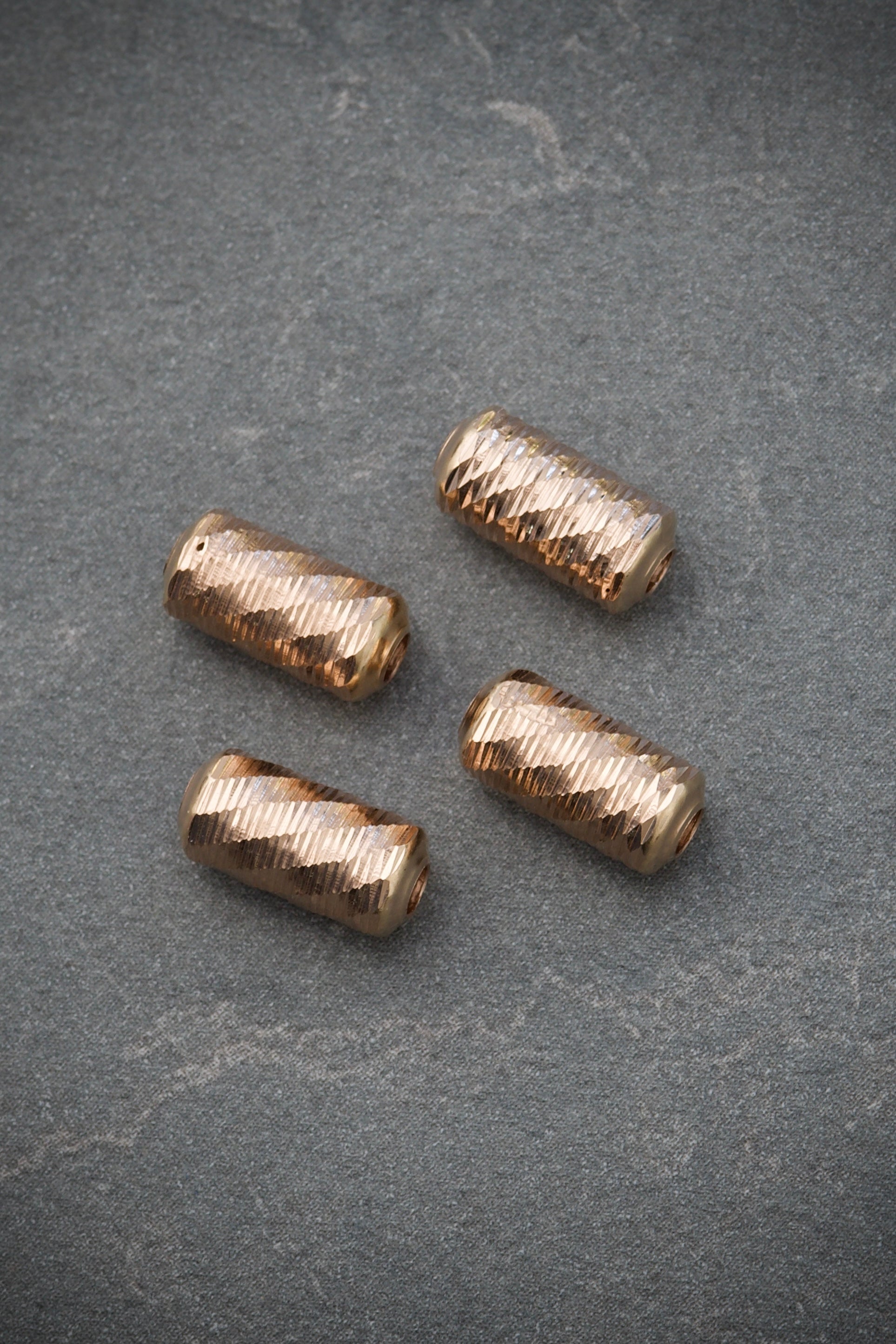 Herraje Tubo Diamantado 0.35gr / LArgo 1.0cm / Oro Rosado Nac B