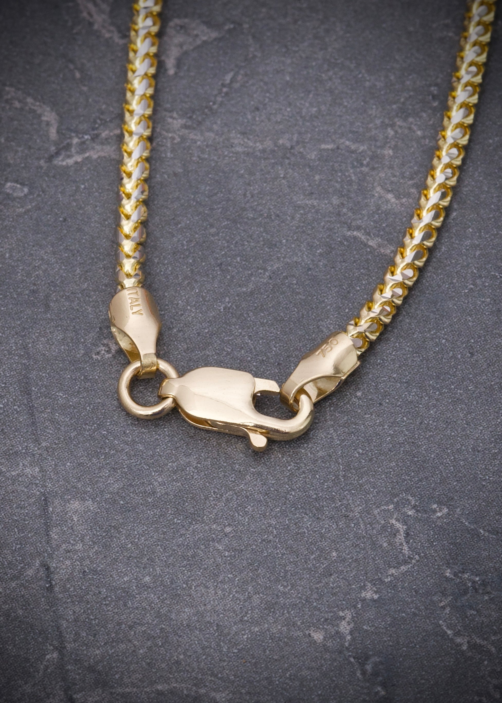 Cadena franco con pave 16.15gr / Largo 60cm / Dos Oros italy +3 B