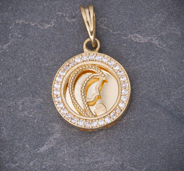 Dije medalla de la virgen maria 3.45gr / Largo 2.4cm / Oro Amarillo Nac M