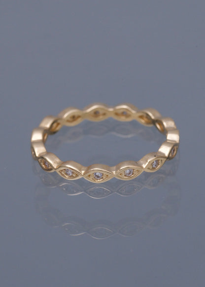 Anillo con swarovski blanco 2.05gr / TALLA 6 / Oro Amarillo Nac B