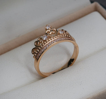 Anillo COrona De 15`s Con Swarovski 3.6gr / Oro Rosado Nac B