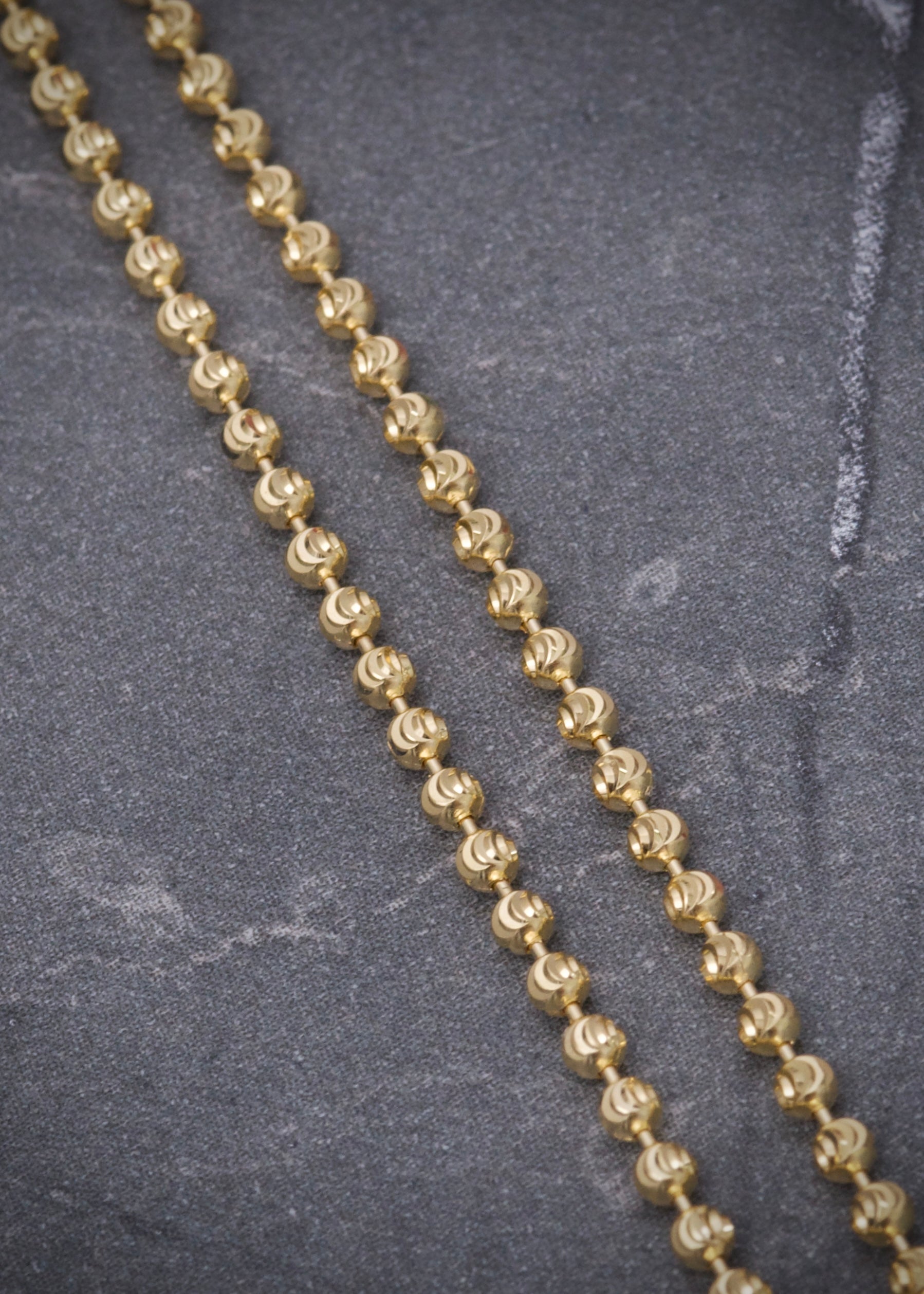 Cadena militar diamantado luna 2mm 7.4gr / Largo 60cm / Oro Amarillo italy +3 P