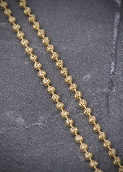 Cadena militar diamantado luna 2mm 7.4gr / Largo 60cm / Oro Amarillo italy +3 P