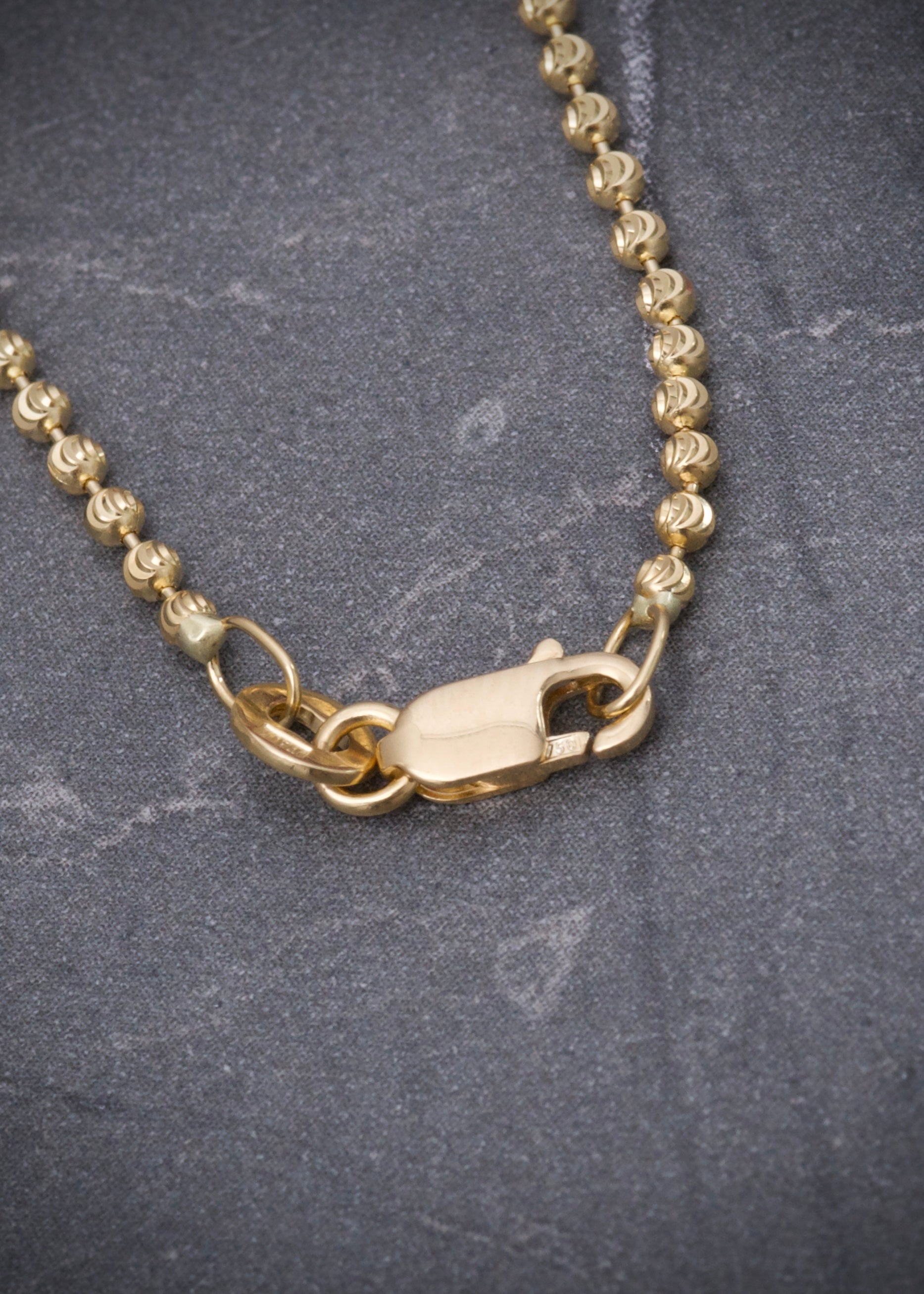 Cadena militar diamantado luna 2mm 7.4gr / Largo 60cm / Oro Amarillo italy +3 P
