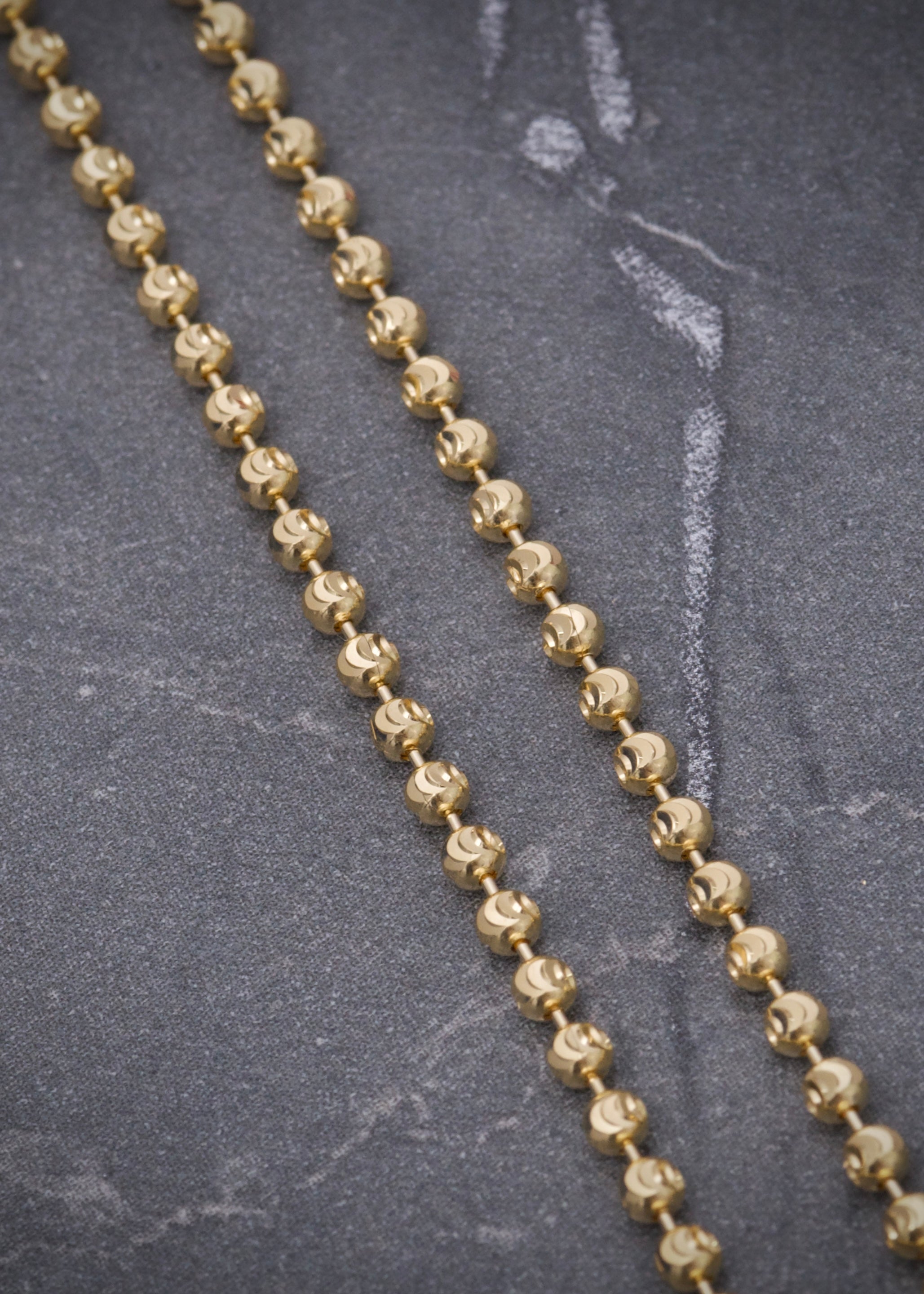 Cadena militar diamantado luna 2mm 7.3gr / Largo 60cm / Oro Amarillo italy +3 B