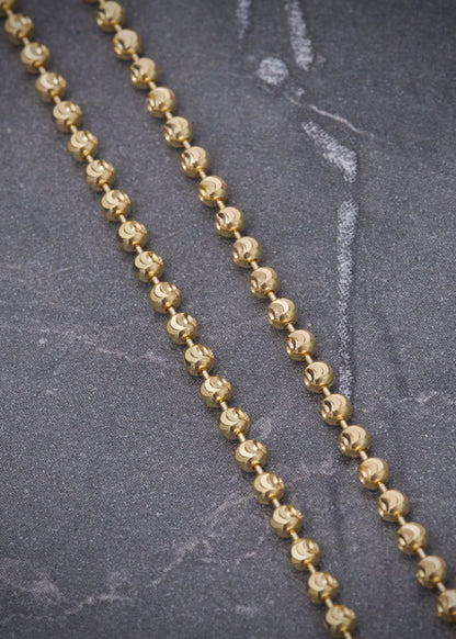 Cadena militar diamantado luna 2mm 7.3gr / Largo 60cm / Oro Amarillo italy +3 B