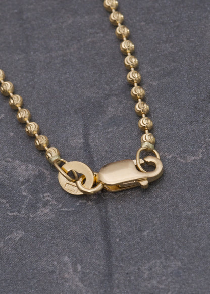 Cadena militar diamantado luna 2mm 7.3gr / Largo 60cm / Oro Amarillo italy +3 B