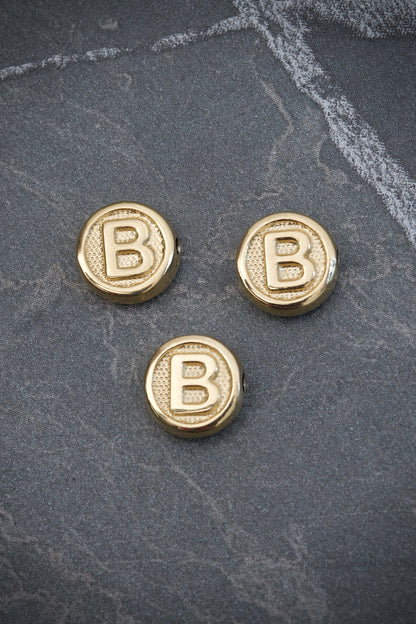 Herraje Tambor De LEtra B 0.35gr / Largo 0.8cm — Oro Amarillo