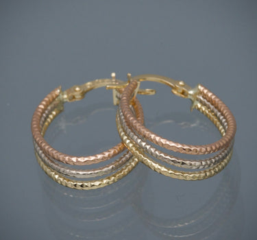 Candongas diamantadas 1.8gr / Largo 2.4cm / Tres Oros Nac B