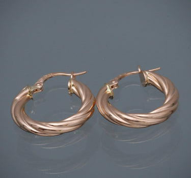 Candongas entorchadas 2.35gr / Largo 2.1cm / Oro Rosado Nac P