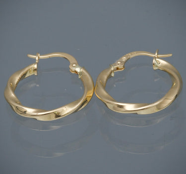 Candongas semi Entorchadas 1.6gr / Largo 2.1cm / Oro Amarillo Nac*