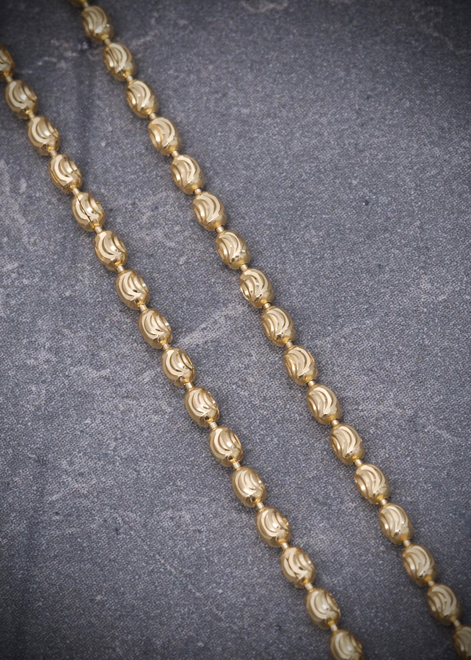 Cadena militar diamantado luna 8.95gr / Largo 70cm / Oro Amarillo italy +3 M