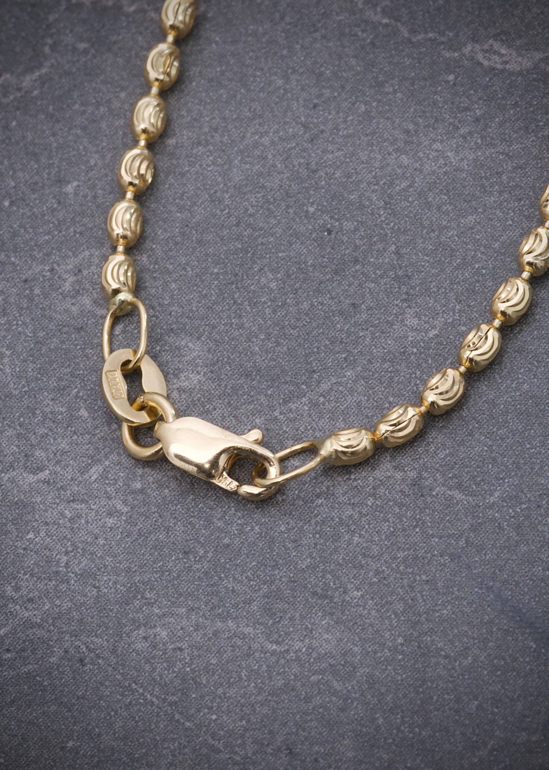 Cadena militar diamantado luna 8.95gr / Largo 70cm / Oro Amarillo italy +3 M