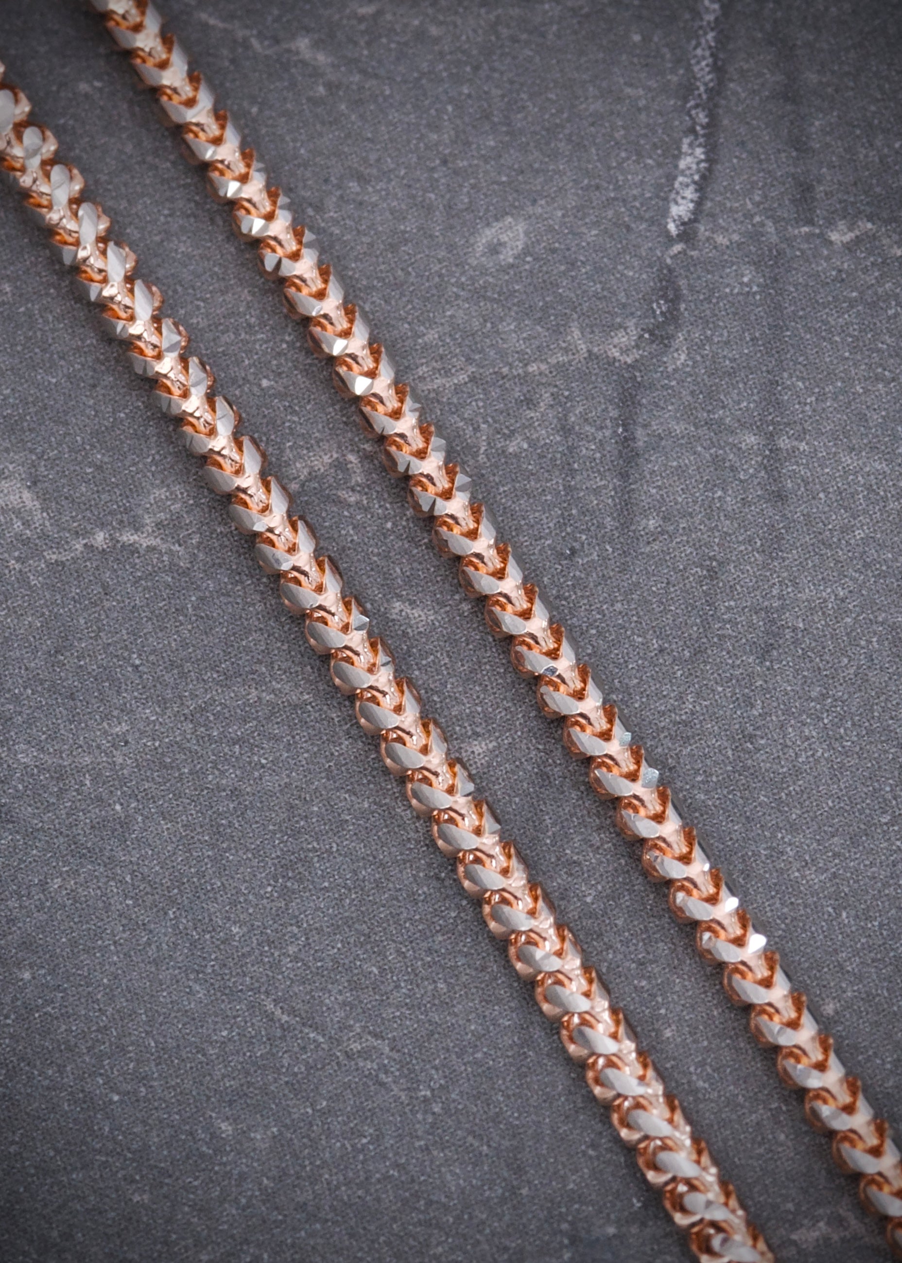 Cadena franco con pave 16gr / Largo 60cm / Dos Oros italy +3 M