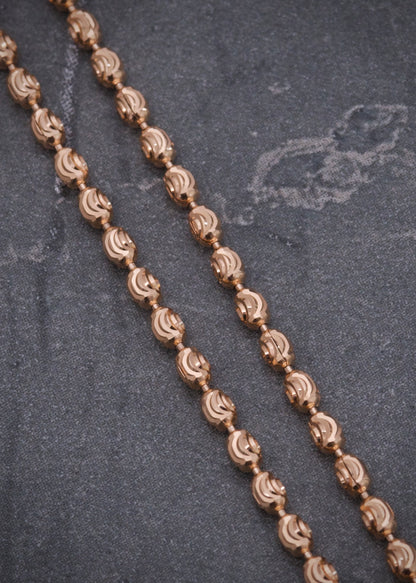 Cadena militar diamantado luna 2mm 7.1gr / Largo 60cm / Oro Rosado italy +3 P
