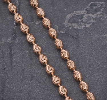 Cadena militar diamantado luna 2mm 5.8gr / Largo 50cm / Oro Rosado italy +3 B