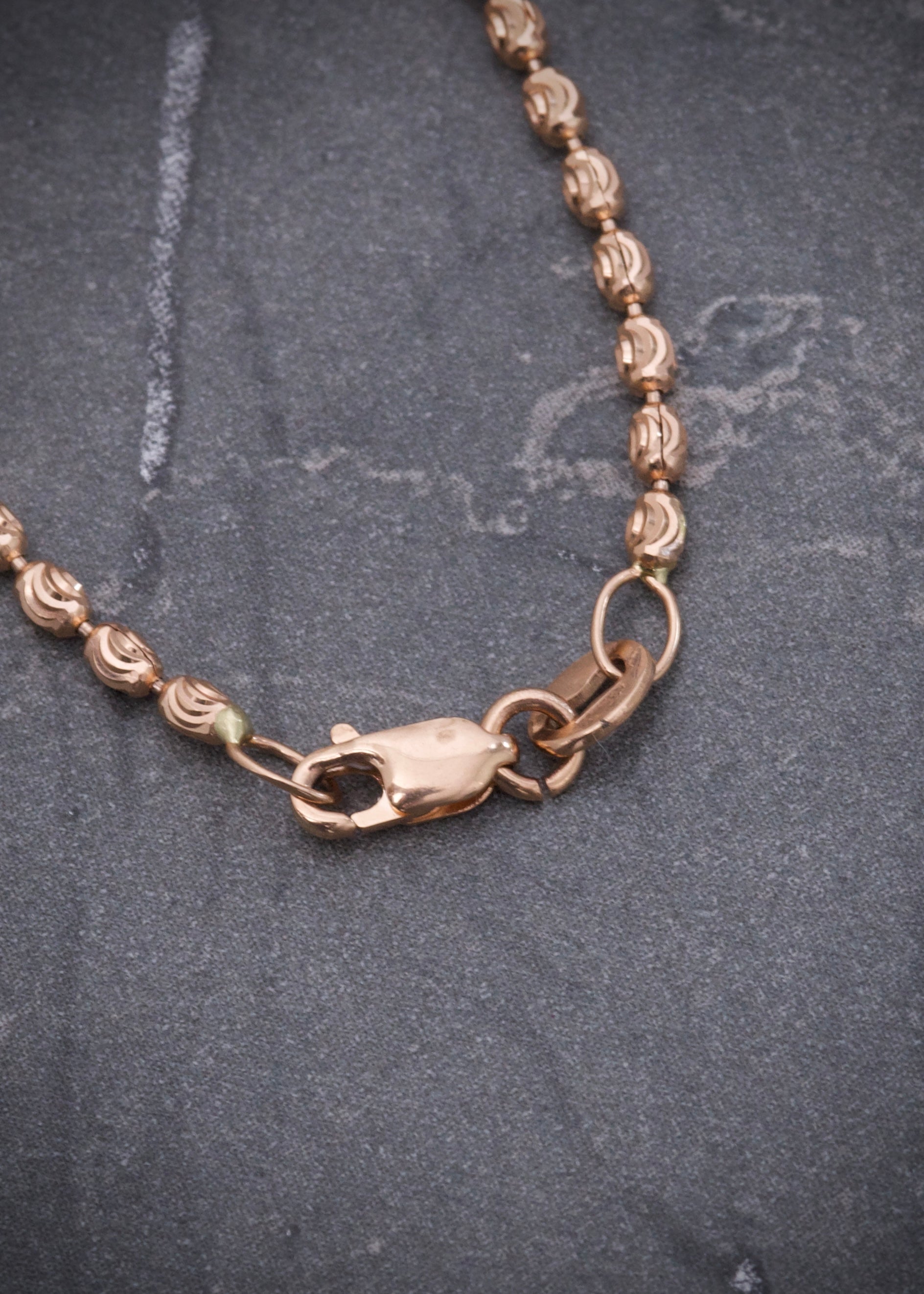 Cadena militar diamantado luna 2mm 7.1gr / Largo 60cm / Oro Rosado italy +3 P