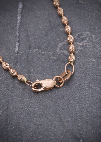 Cadena militar diamantado luna 2mm 7.1gr / Largo 60cm / Oro Rosado italy +3 P
