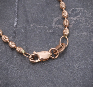 Cadena militar diamantado luna 2mm 5.8gr / Largo 50cm / Oro Rosado italy +3 B