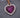 Dije corazon con swarovski fucsia y blanco 1.6gr / Largo 1.9cm / Oro Rosado Nac B