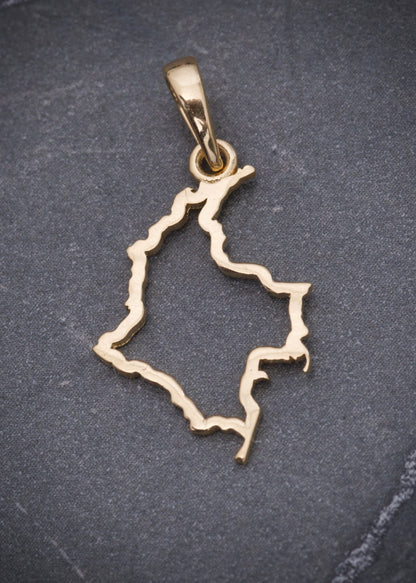 Dije mapa de colombia 0.85gr / largo 2.5cm / Oro Amarillo Nac B