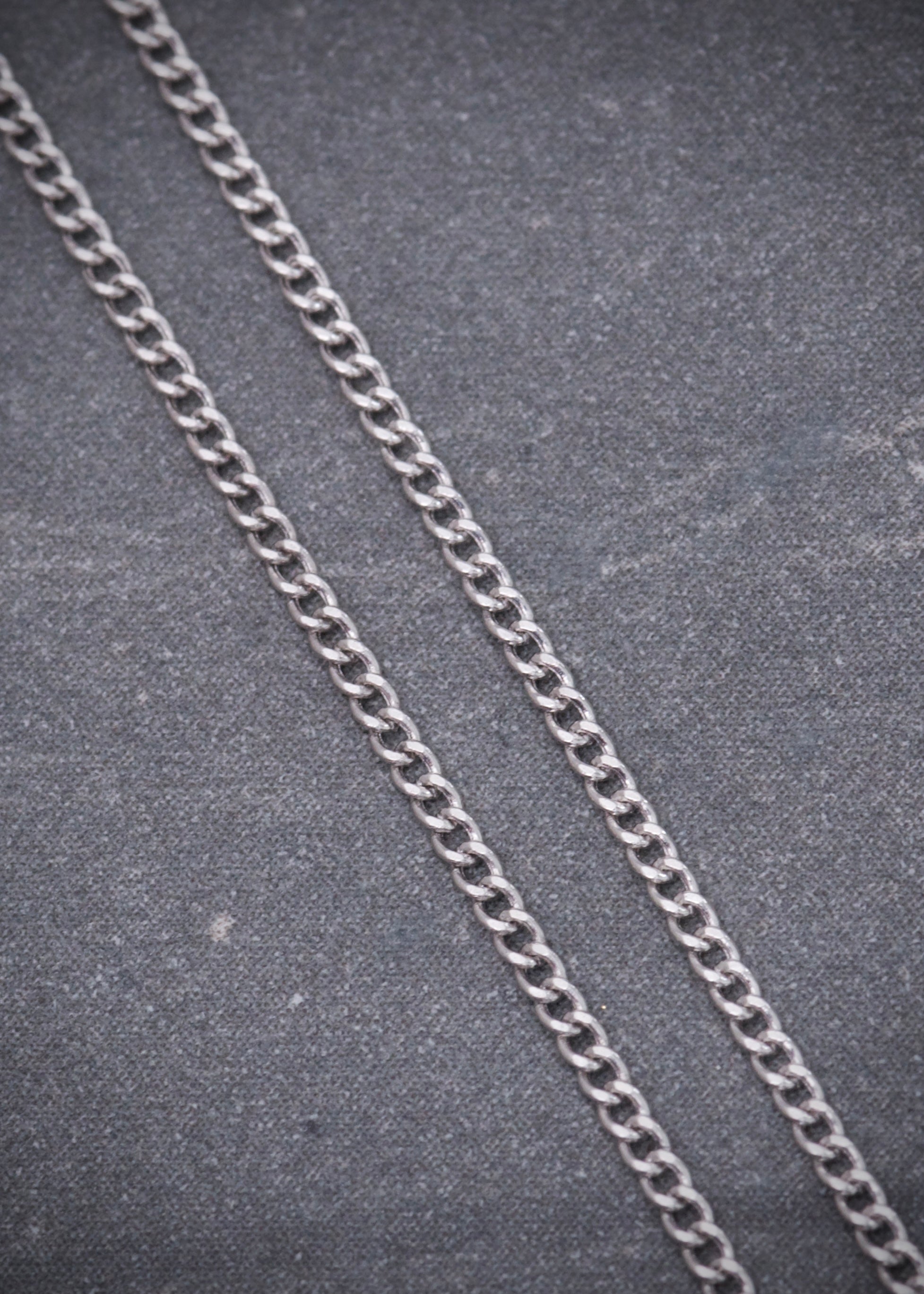 Cadena mini cubana 1gr / Largo 50cm / Oro Blanco italy +1 P