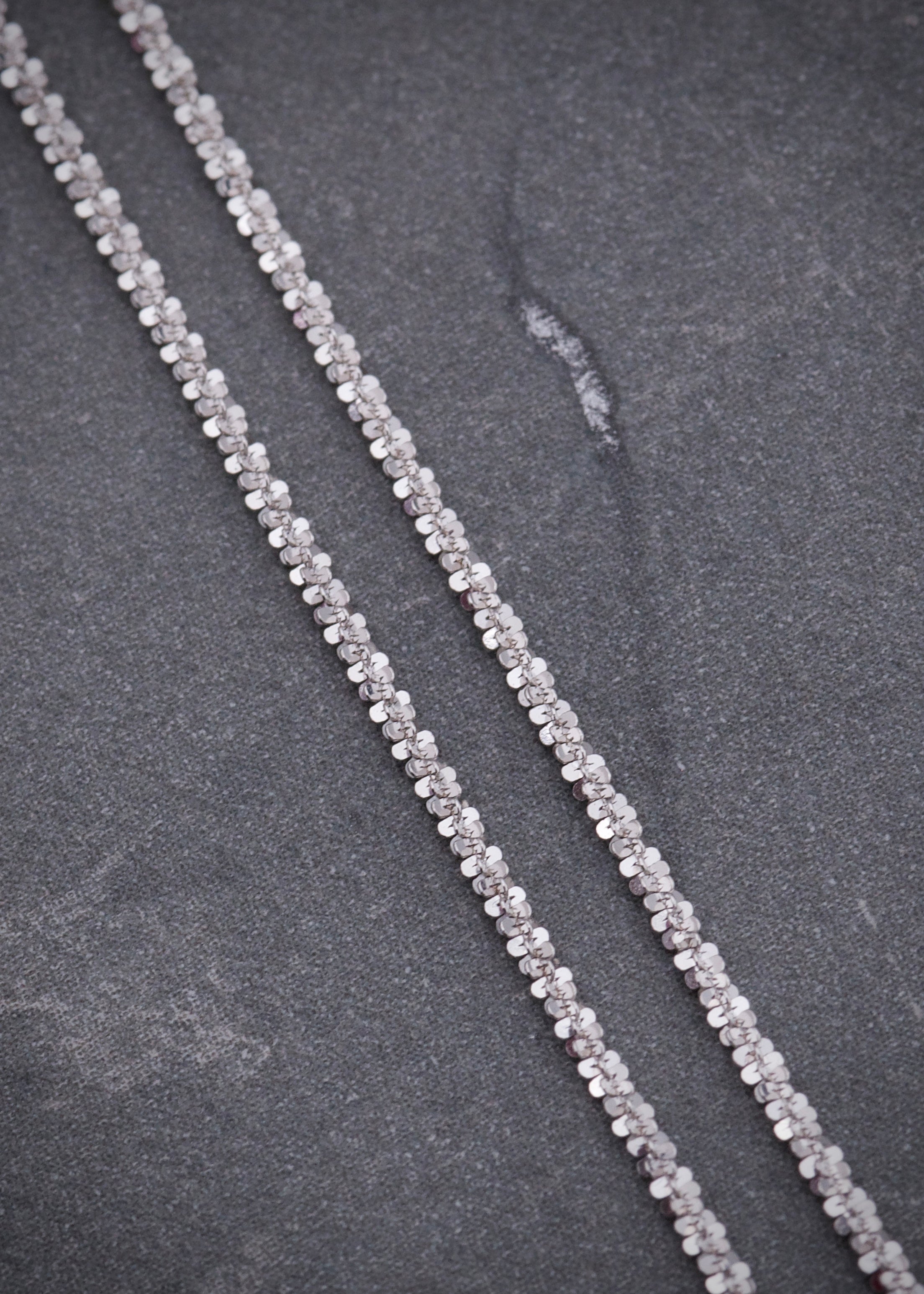 Cadena diamantada 2.1gr / largo 50cm / Oro Blanco italy +3 M