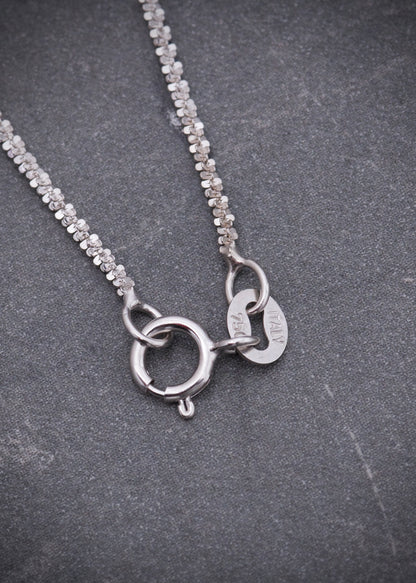 Cadena diamantada 2.1gr / largo 50cm / Oro Blanco italy +3 M