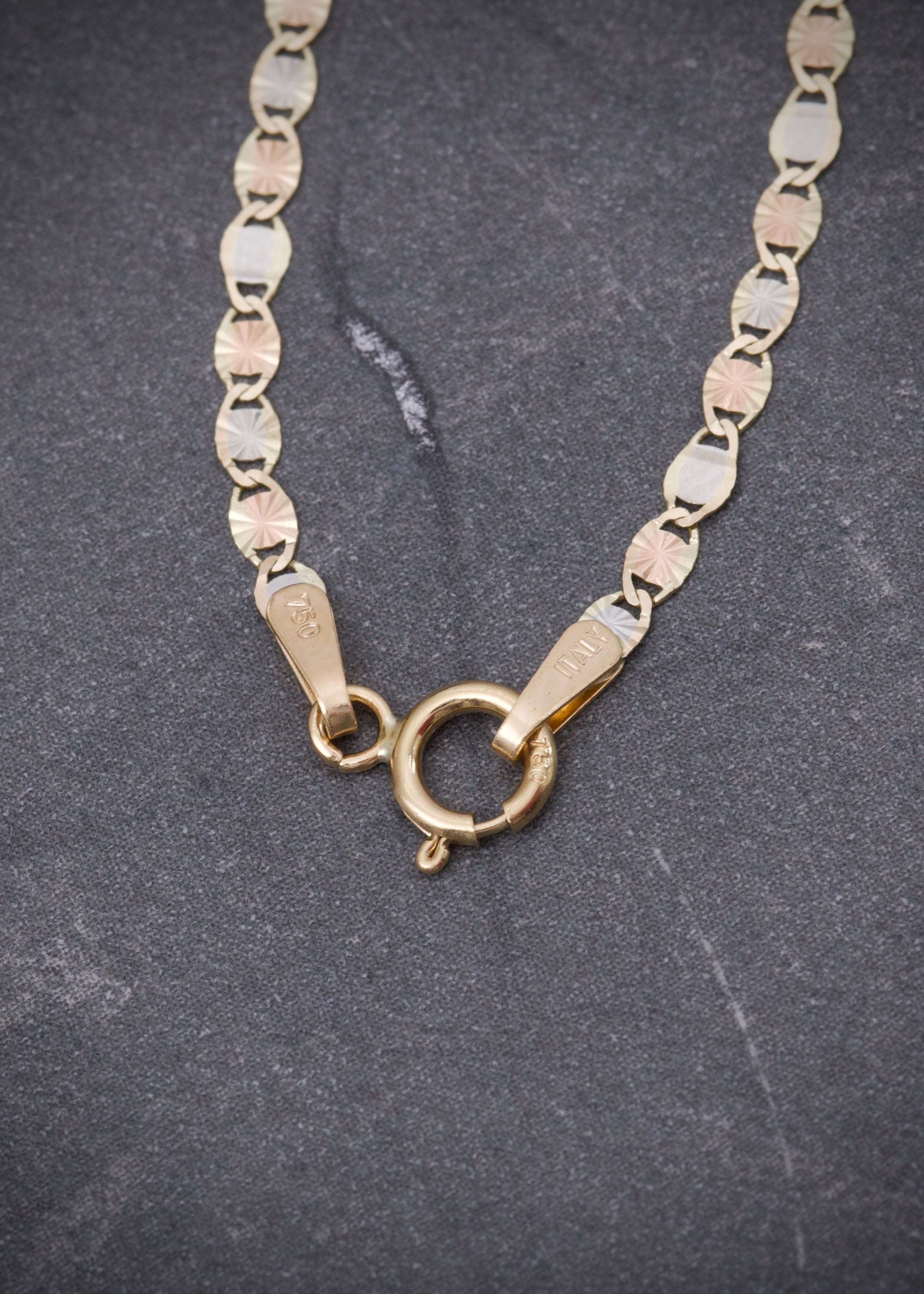 Cadena plana diamantada 1.8gr / largo 45cm / Tres Oros italy +3 M