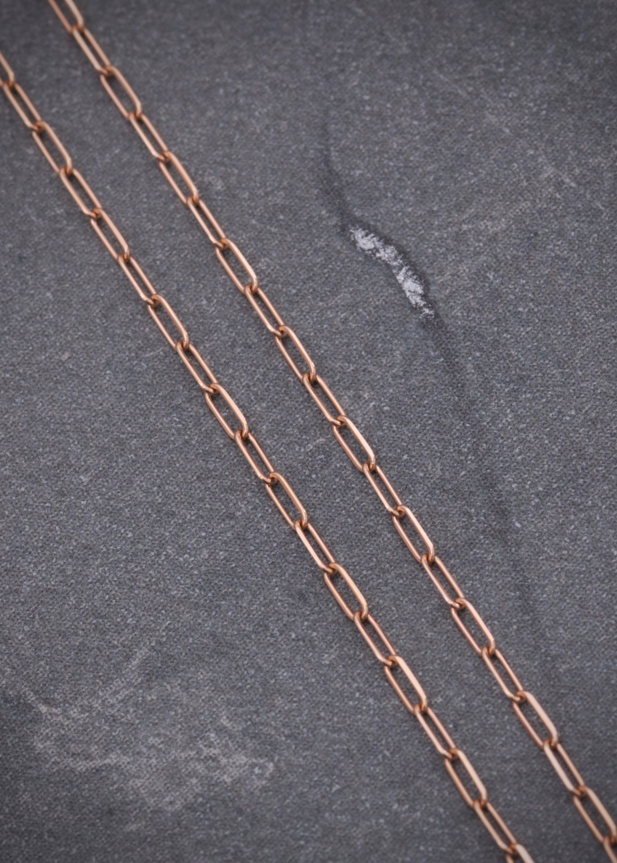 Cadena mini paper clip 1gr / largo 50cm / Oro Rosado italy +3 M