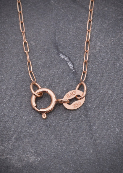 Cadena mini paper clip 1gr / largo 50cm / Oro Rosado italy +3 M