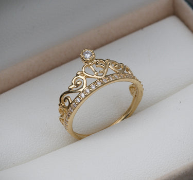 Anillo de 15ss con swarovski blanco 1.8gr / Oro Amarillo Nac B