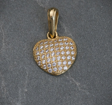 Dije de corazon con swarovski blanco 1.5gr / 1.8cm / Oro Amarillo Nac B