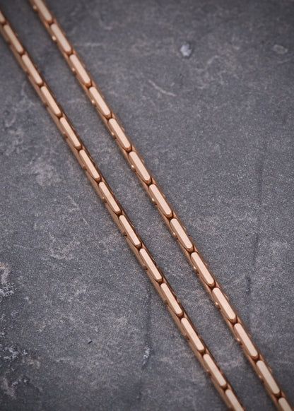 Cadena veneciana martillada 11.4gr / largo 60cm / Oro Rosado italy +3 P