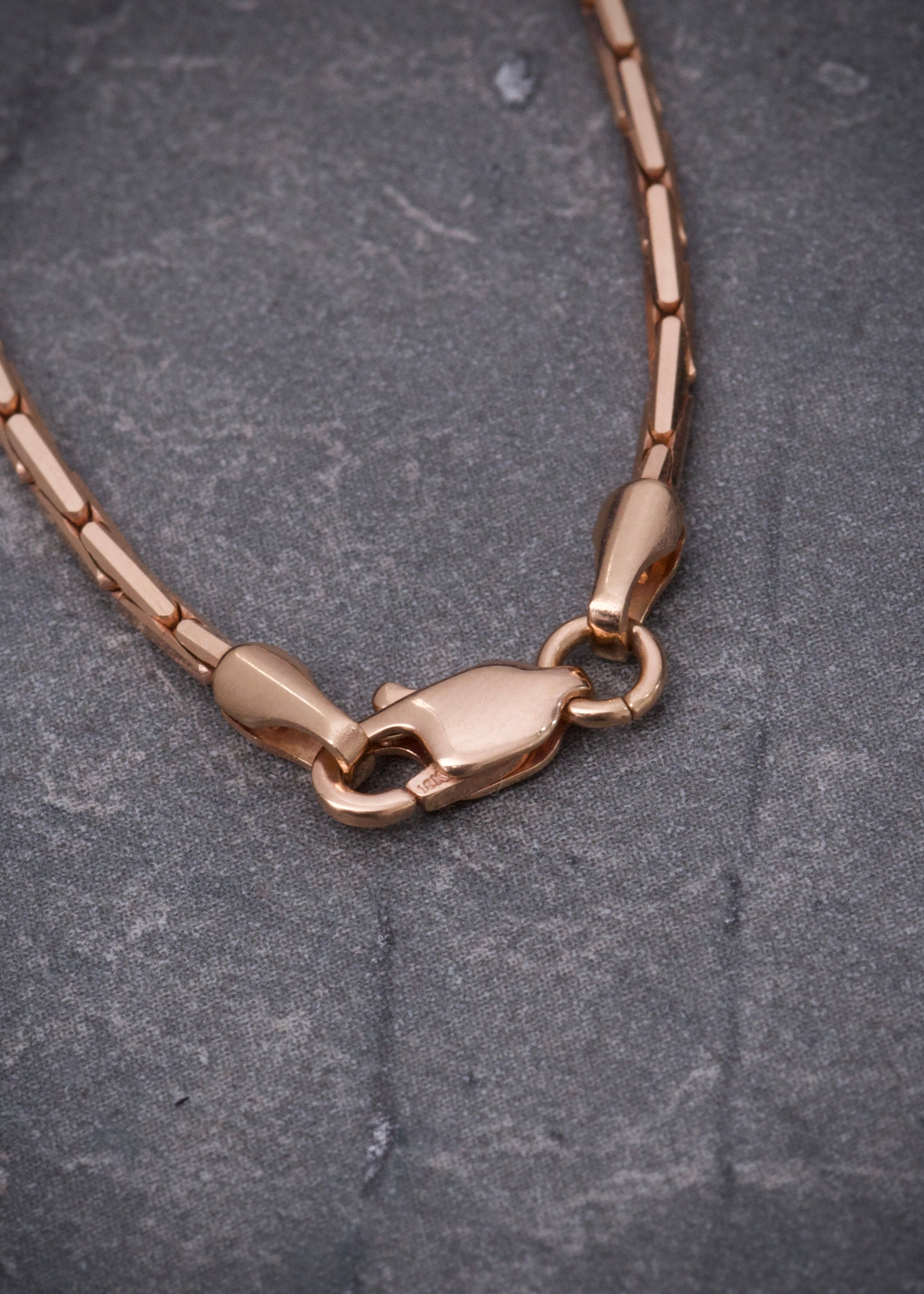 Cadena veneciana martillada 11.4gr / largo 60cm / Oro Rosado italy +3 P