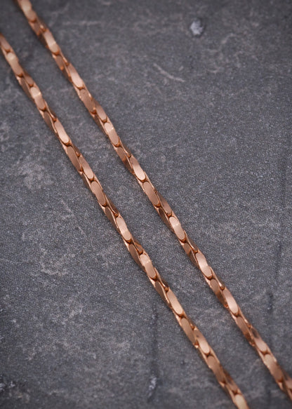 Cadena mini rustica 5.3gr / largo 60cm / Oro Rosado italy +4 M