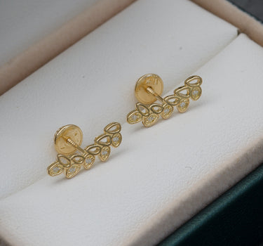 Topos ESPIGA con swarovski blanco 1.45gr / 1.4cm / Oro Amarillo Nac B