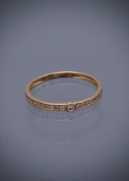 Anillo con swarovski blanco 1.25gr / TALLA 6 1/2 / Oro Amarillo Nac P
