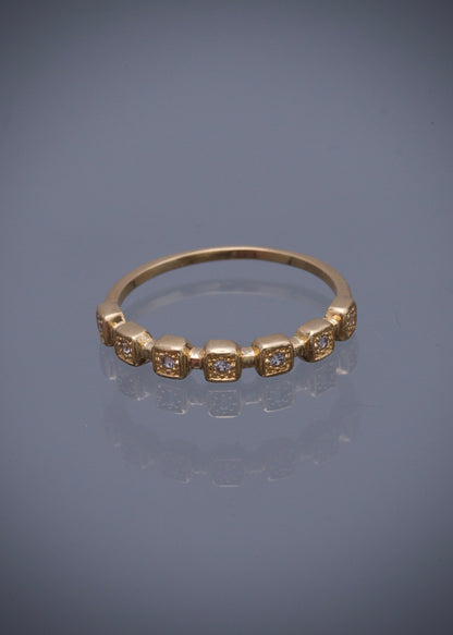 Anillo con swarovski blanco 1.75gr / TALLA 7 1/4 / Oro Amarillo Nac P