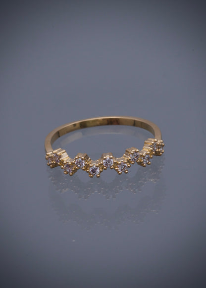 Anillo con swarovski blanco 1.85gr / TALLA 6 1/4 / Oro Amarillo Nac B