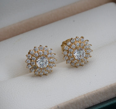 Topos con swarovski blanco 3.4gr / 1cm / Oro Amarillo Nac M