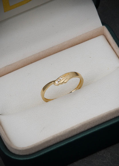 Anillo con swarovski blanco 1.6gr / TALLA 7 3/4 / Oro Amarillo Nac P
