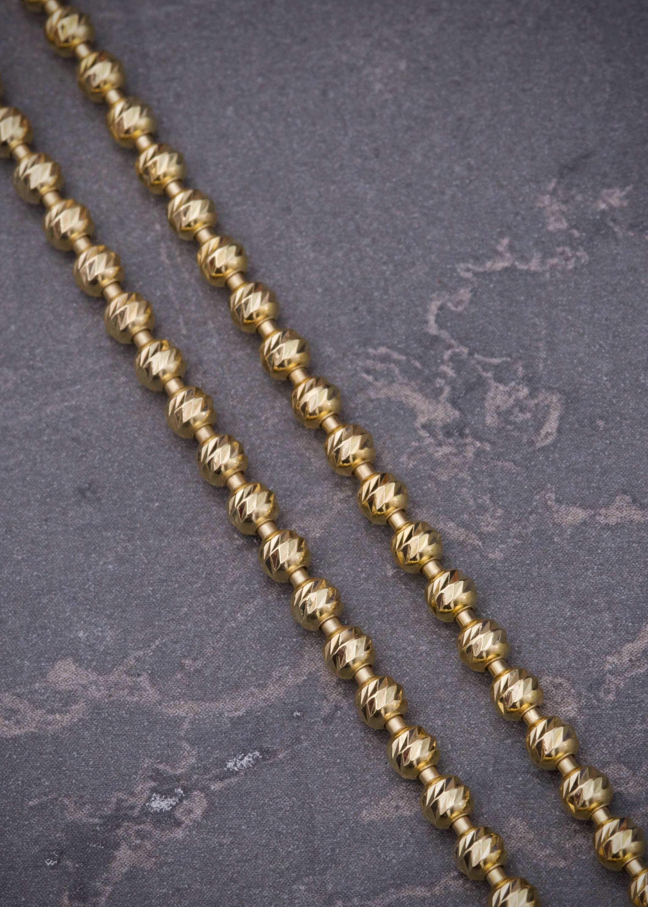 Cadena militar diamantada 3mm 21.2gr / Largo 60cm / Oro Amarillo italy Nac (Joya) B