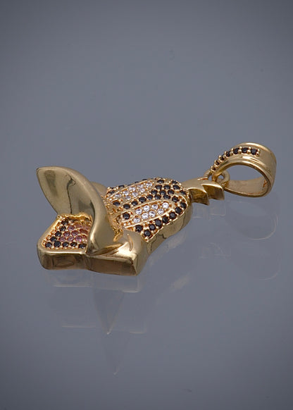 Dije pato lucas con swarovski multicolor 6.85gr / Largo 3.6cm / Oro Amarillo Nac B